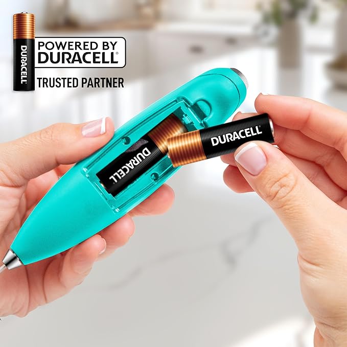 Zulay Kitchen Whisk Milk Frother with 4 Duracell Batteries - Powerful Handheld Foam Maker for Coffee, Lattes, Matcha, Hot Chocolate & Cappuccinos - Whip Creamy Froth in Seconds