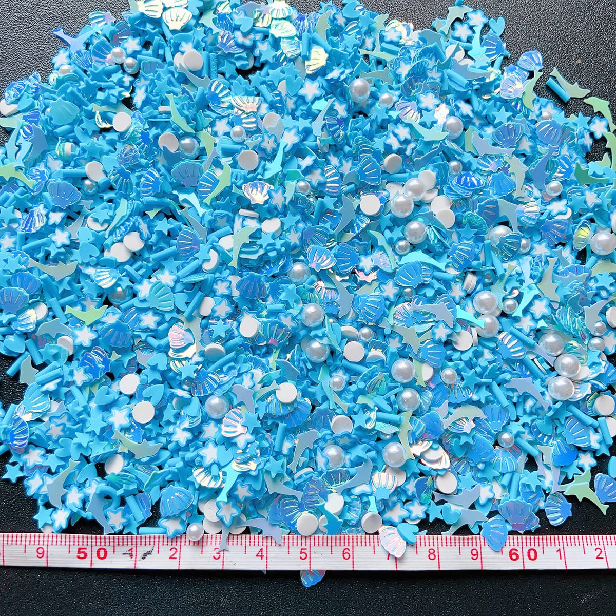 Fake Sprinkles Clay Sprinkles Polymer Slices for Nail Art DIY Crafts Cake Phone Case (40G-Shell+Pentagram-24)