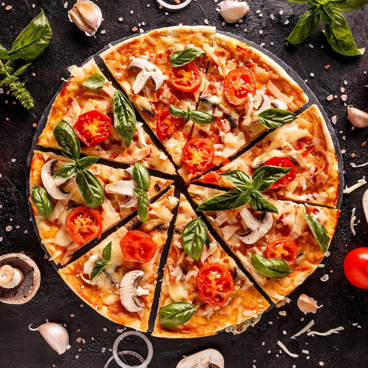 Baker's Secret 2pcs Pizza Pan for Oven 14", Baking Area 12", Aluminized Steel Pizza Baking Pan, 2 Layers Non-stick Coating Easy Release, Dishwasher Safe, Chemical Free No PFOA, PFAS, PFOS, and PTFE