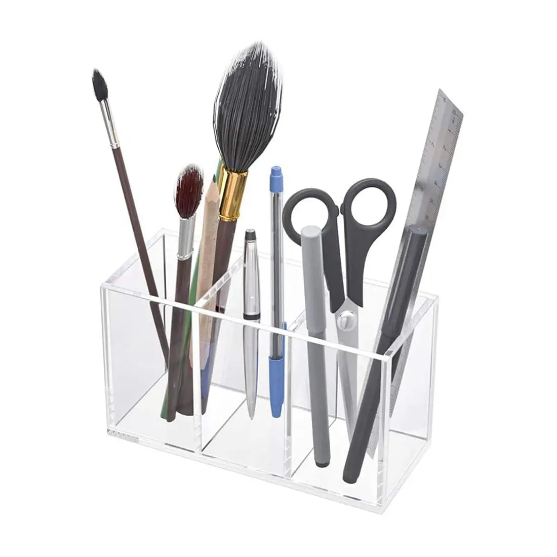 Transparent Makeup Brush Organizer Tray