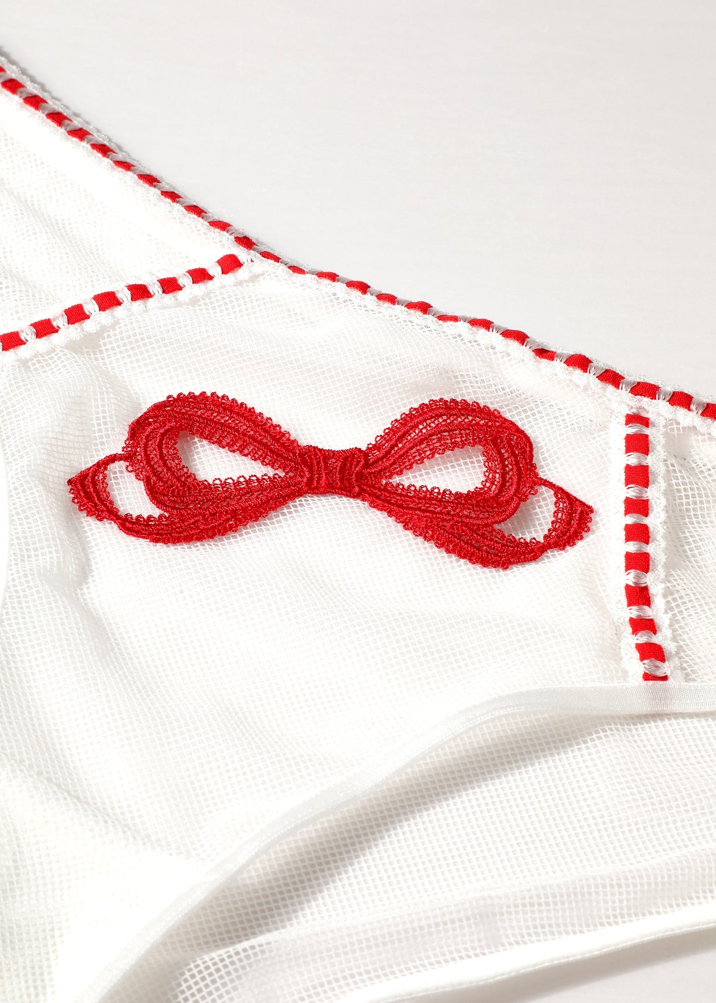 BIANCA Plus White Brief Panties With Red Embroidery