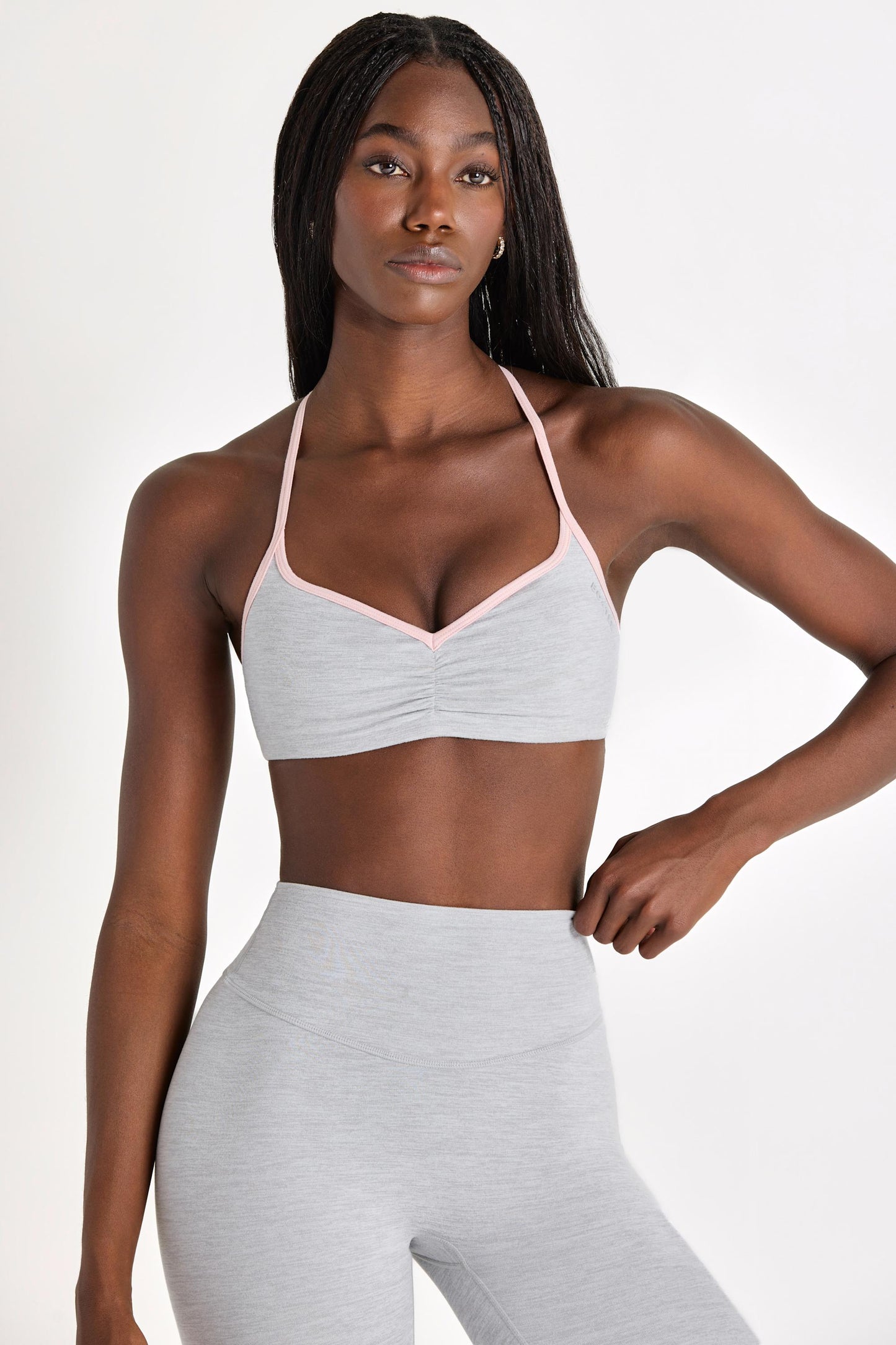Soft Active Sports Bra in Grey Marl