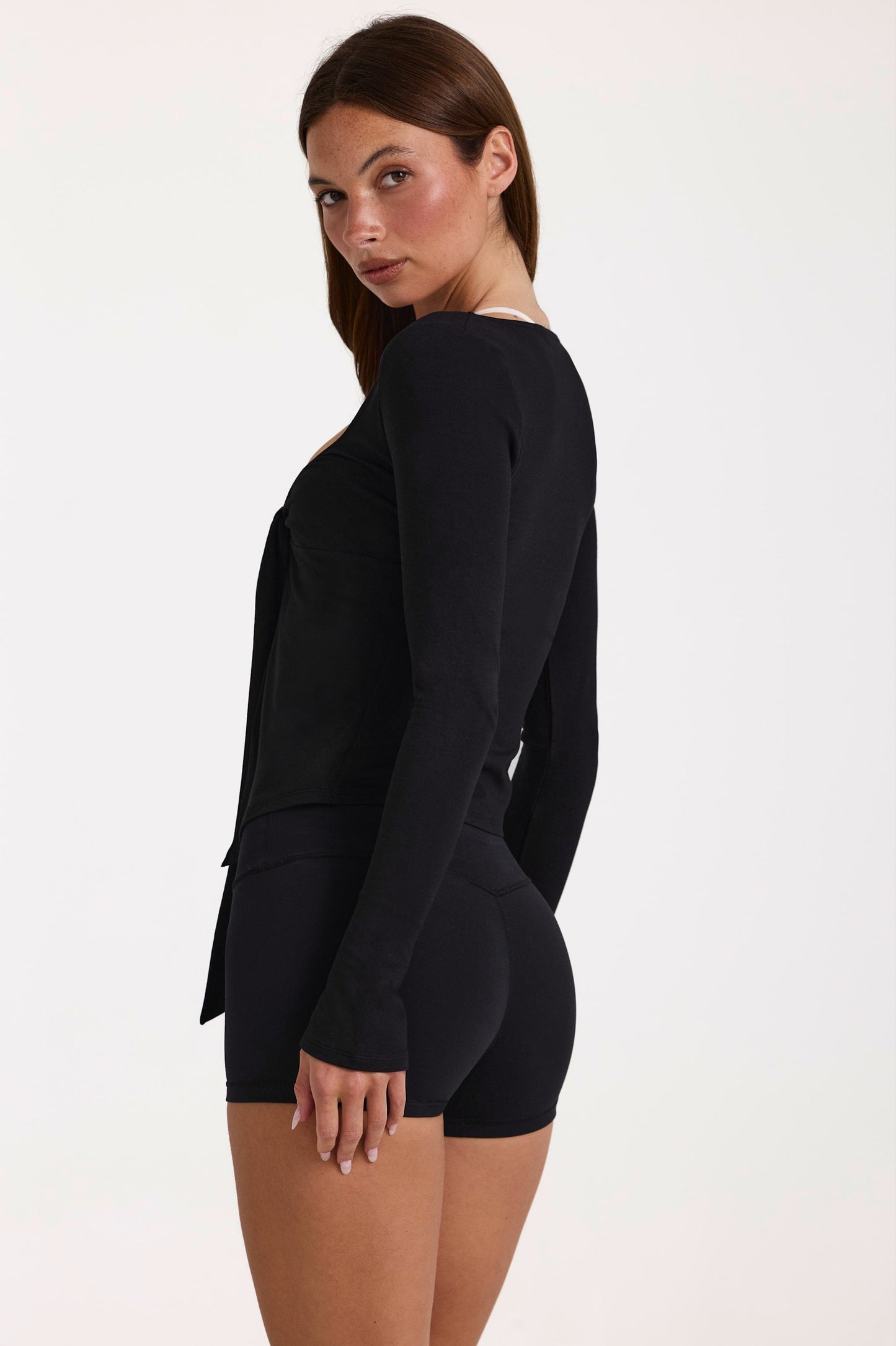 Modal Tie-Front Top in Black