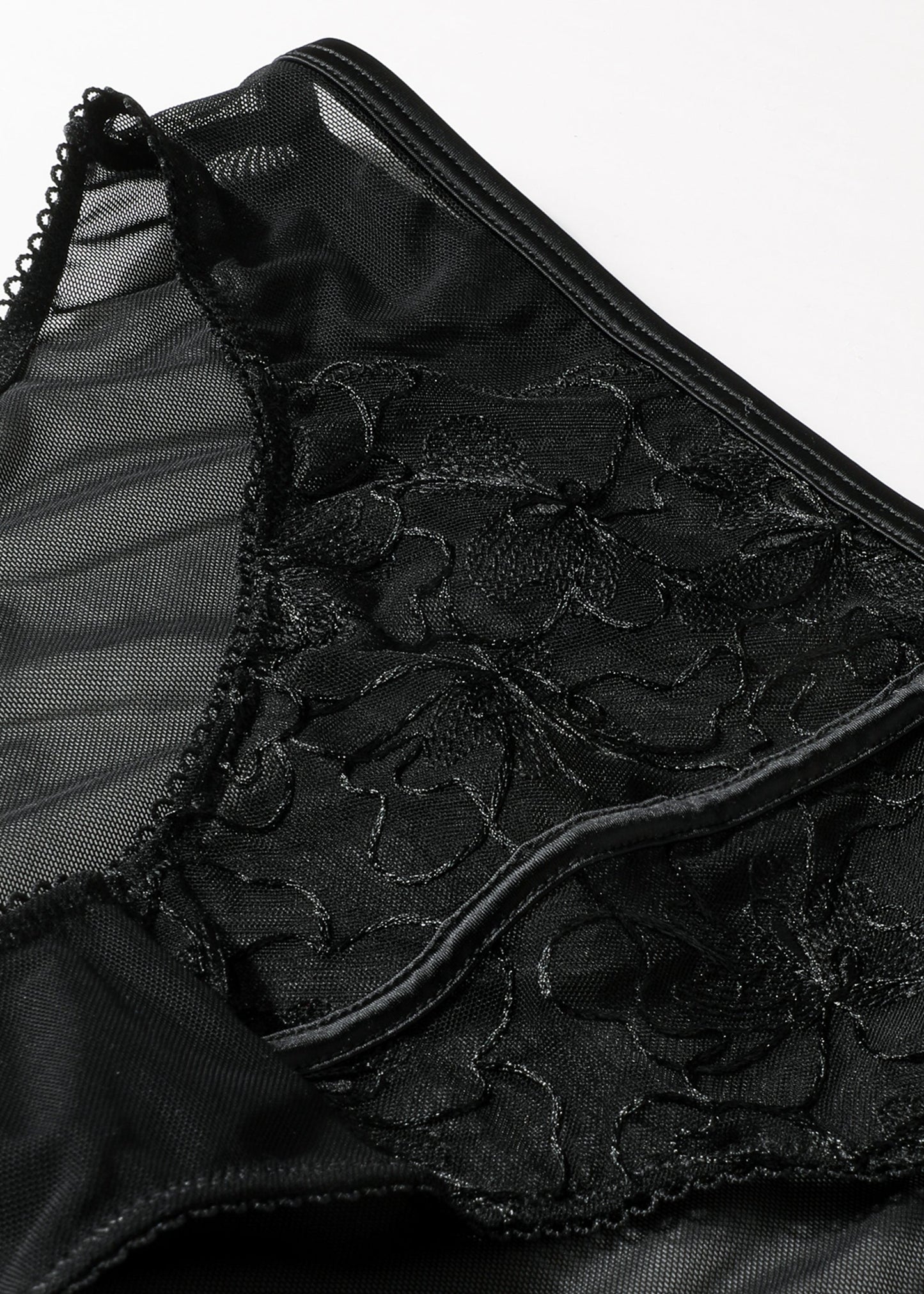 FREDERICA Black Floral Lace Brief Panties