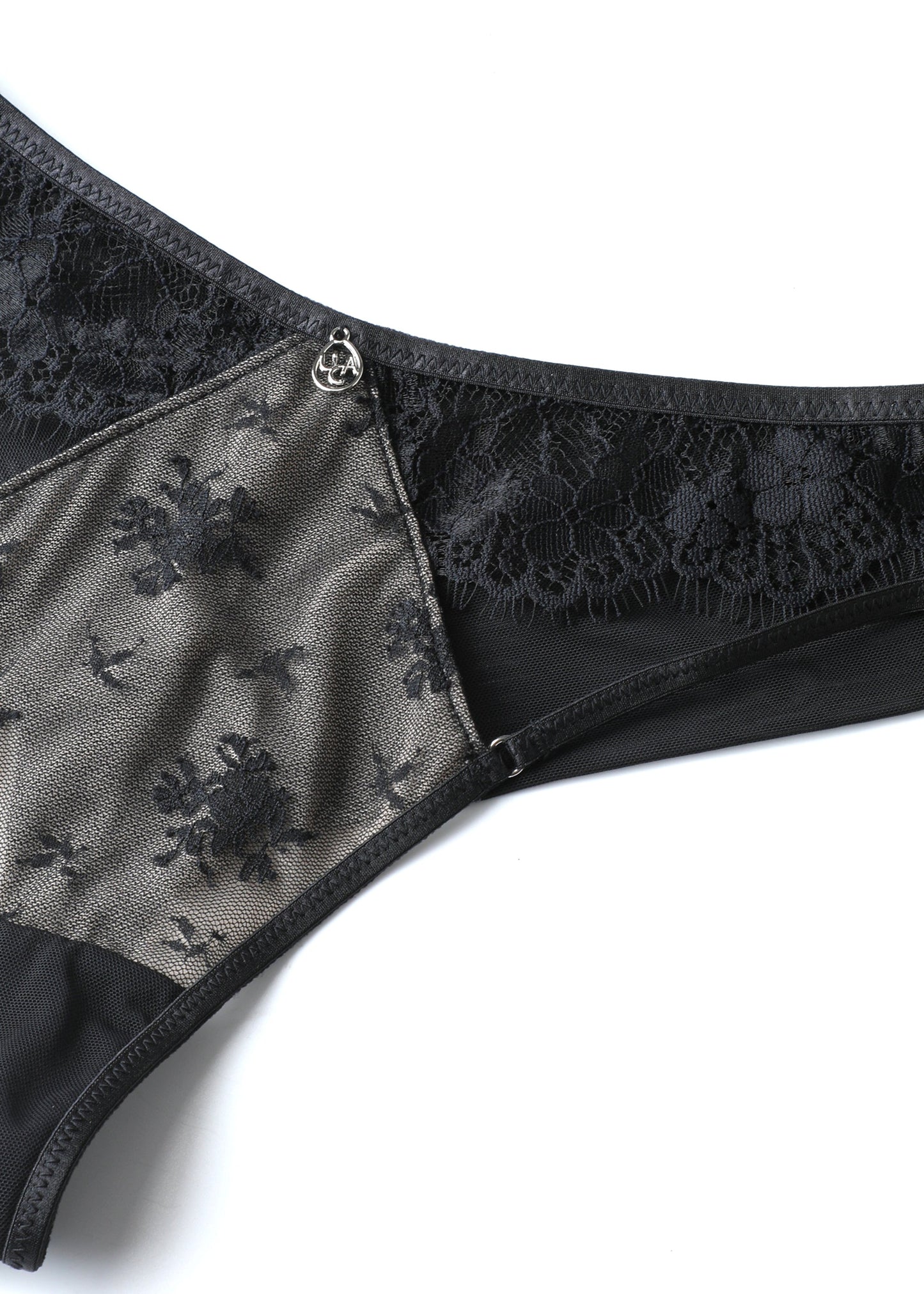 MARIS Black Eyelash Lace Tanga Panties
