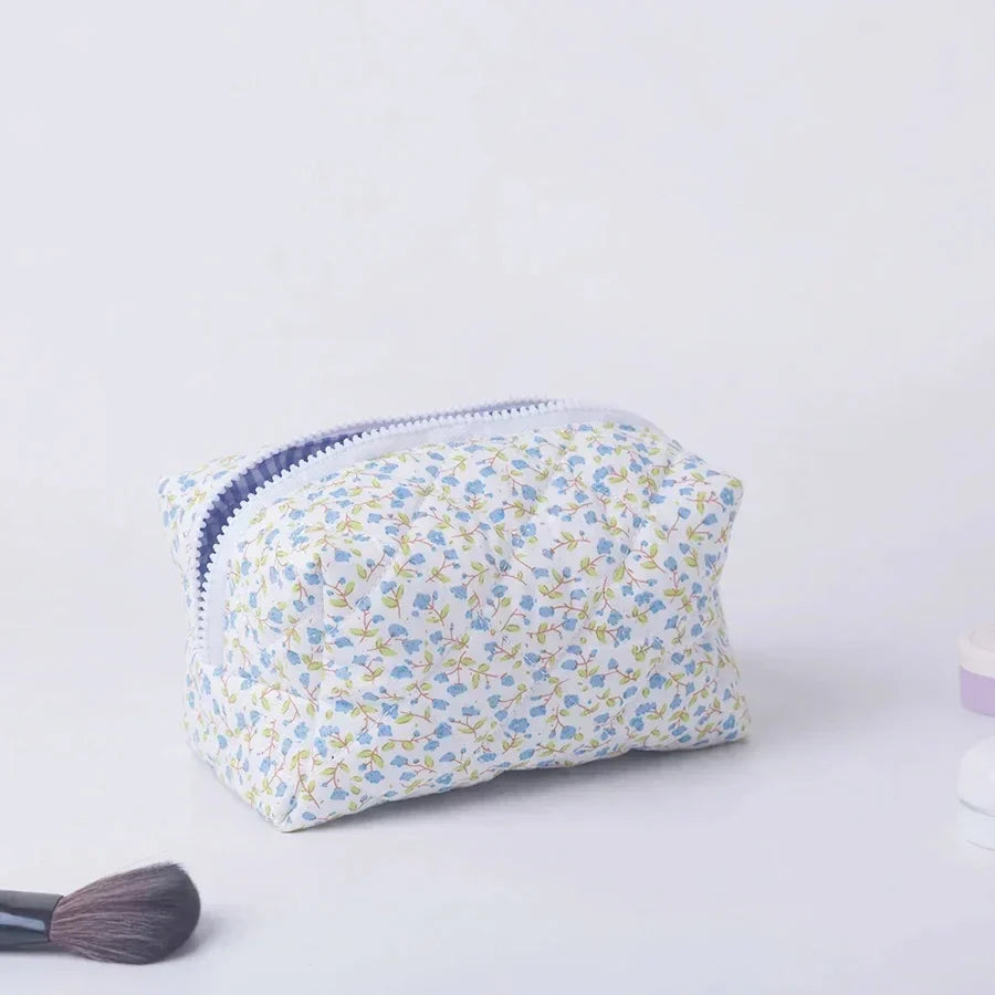 Floral Quilted Makeup Organizer