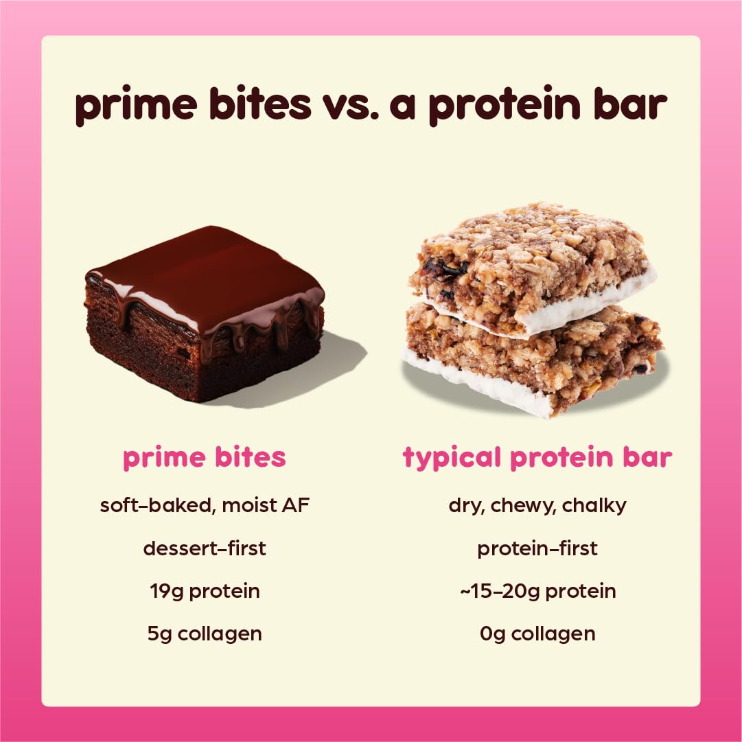 Prime Bites Protein Brownie by Alpha Prime Supplements | 19g Protein, 5g Collagen, Low Sugar