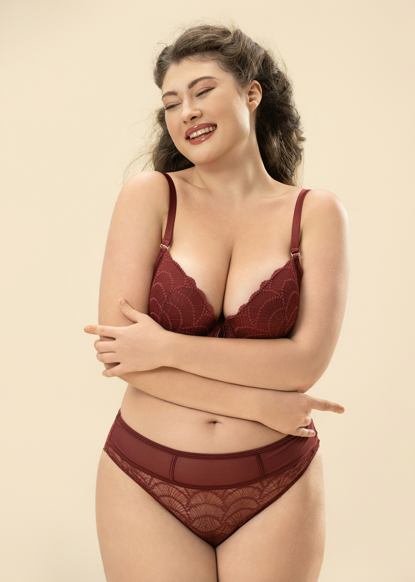 ANYA Plus Bronte Red Lace Lingerie