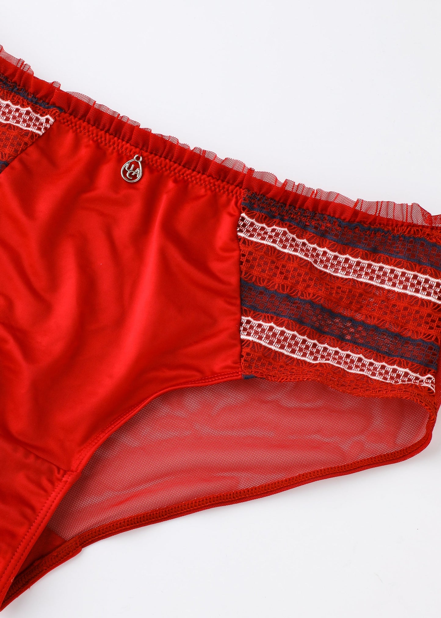 ASHLEY Red Mesh Boyshort Panties