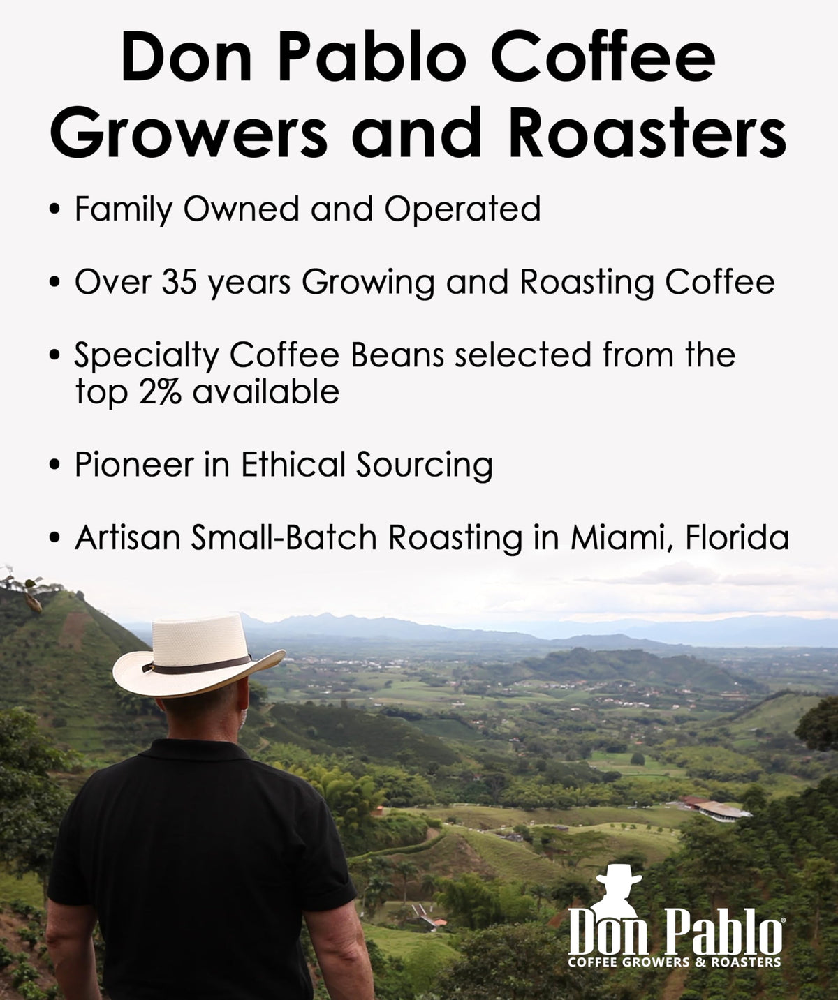 Don Pablo Colombian Decaf – Swiss Water Process, 100% Arabica Whole Bean, Medium-Dark Roast, 907g