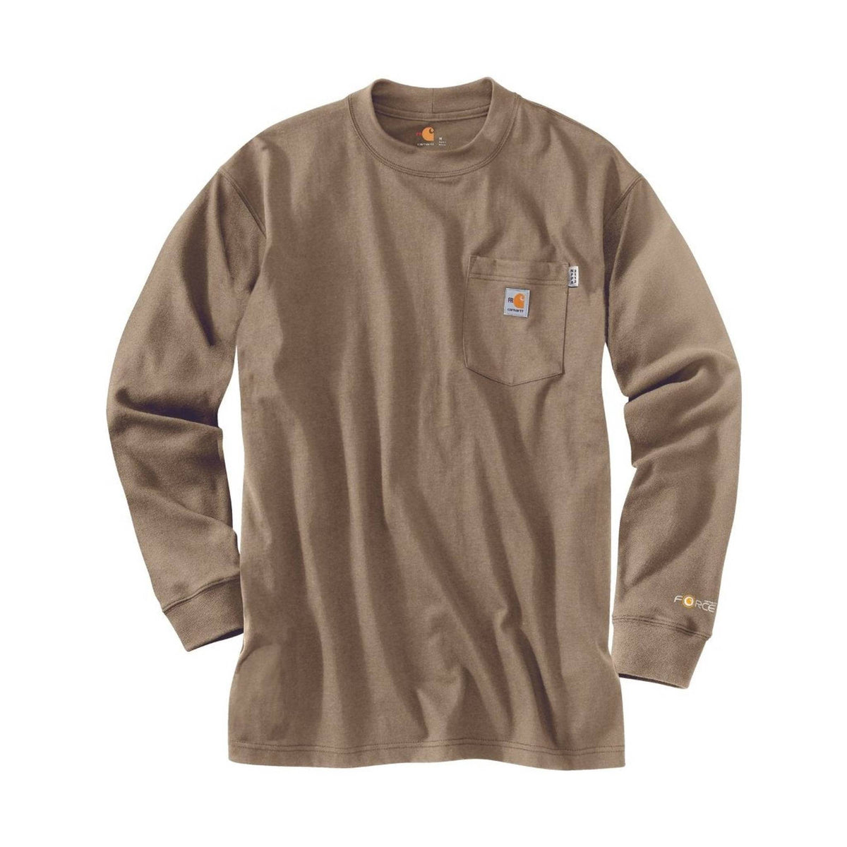 Carhartt Men's Flame Resistant Force Cotton Long-Sleeve T-Shirt - Khaki