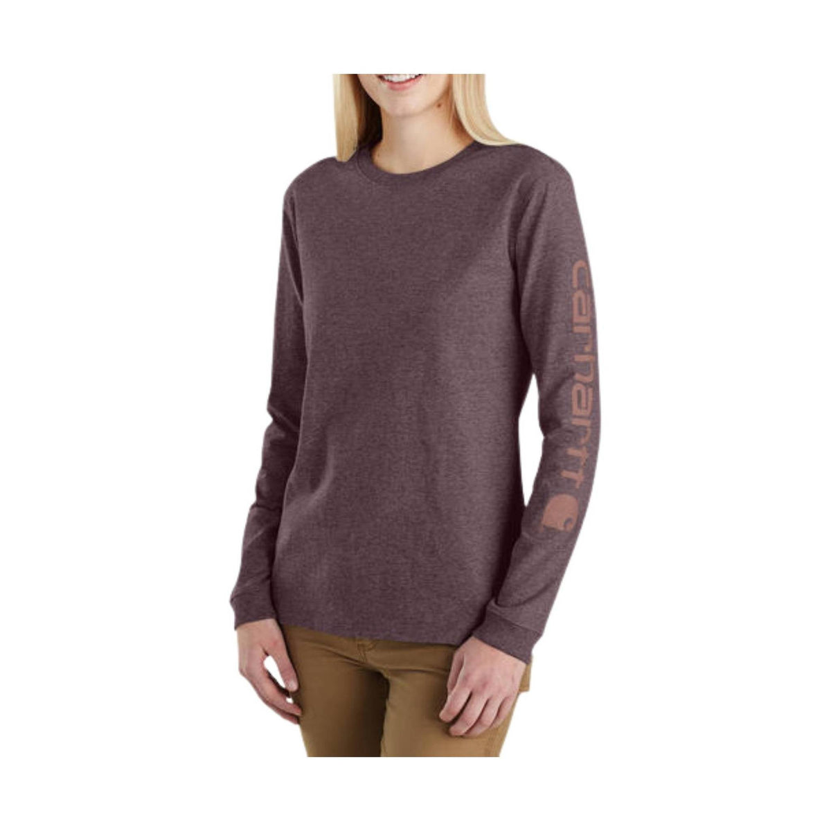 Carhartt Women's Long Sleeve Logo T-Shirt - Blackberry Heather