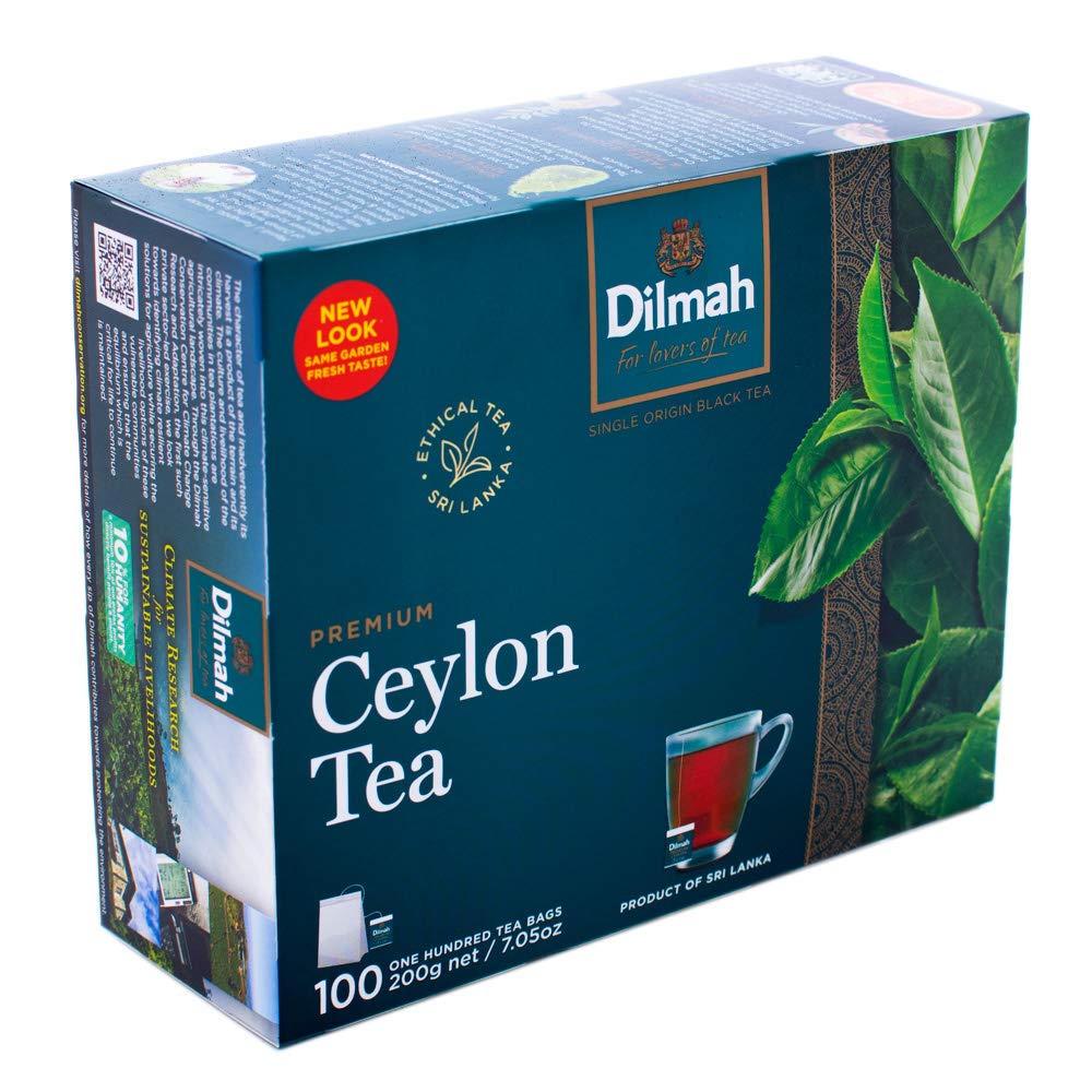 Dilmah Premium 100% Pure Ceylon Tea – 100-Count Bags (Pack of 3)