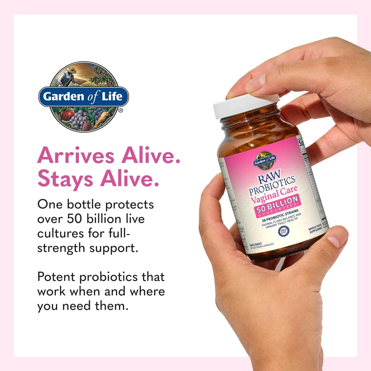 Garden of Life Raw Probiotics Vaginal Care, 50 Billion CFU, 1 Month Supply