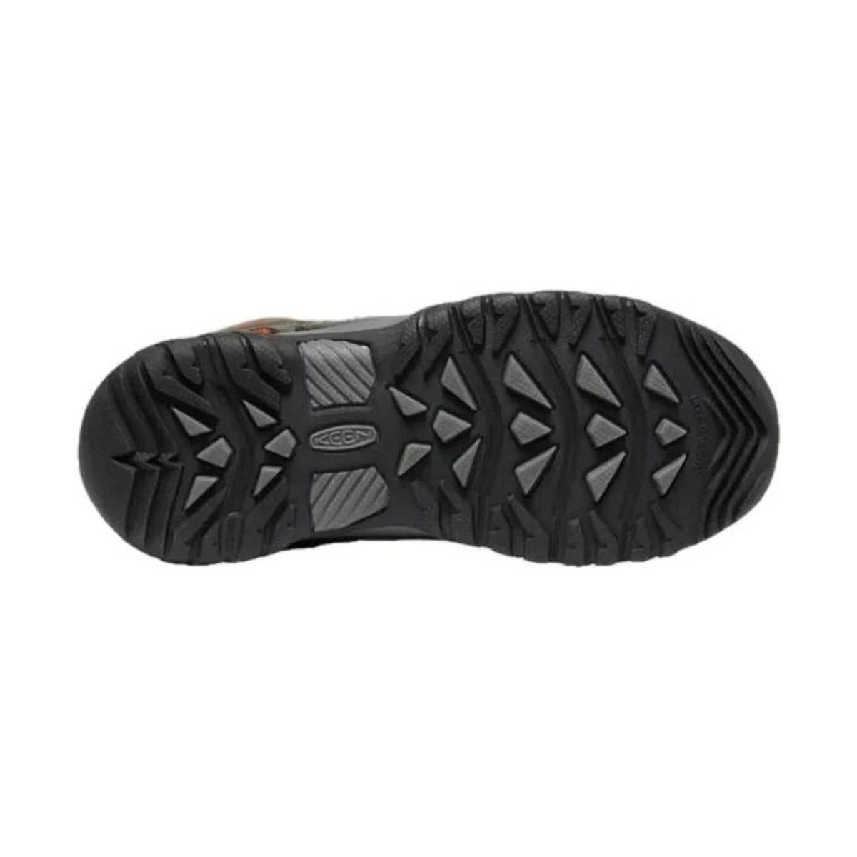 KEEN Big Kids' Targhee Mid Waterproof Hiking Boot - Dark Earth/Forest Night/Orange - ONLINE STORE CREDIT/EXCHANGE ONLY