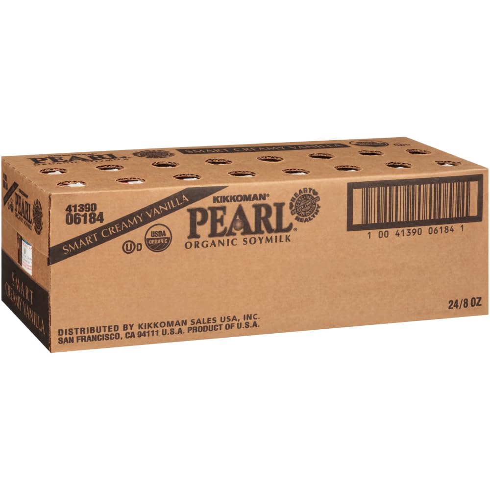 Kikkoman Pearl Organic Smart Creamy Vanilla Soymilk, 8 fl oz | 24 per case