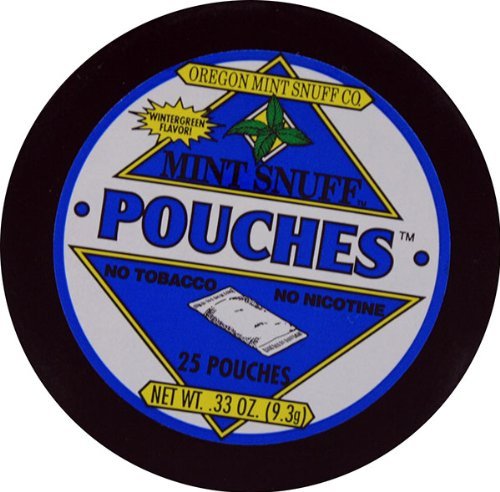 Oregon Mint Snuff Co. - Mint Snuff All Mint Pouches Non-Tobacco Mint Chew with Peppermint & Spearmint - .33oz Tin (5 Cans)