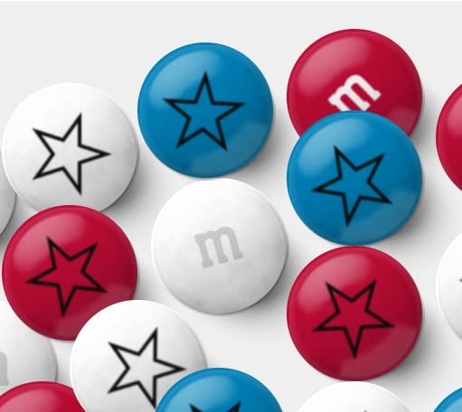 M&M'S WORLD Red, White & Royal Blue Milk Chocolate Candy – 2lb Bulk, Resealable Bag