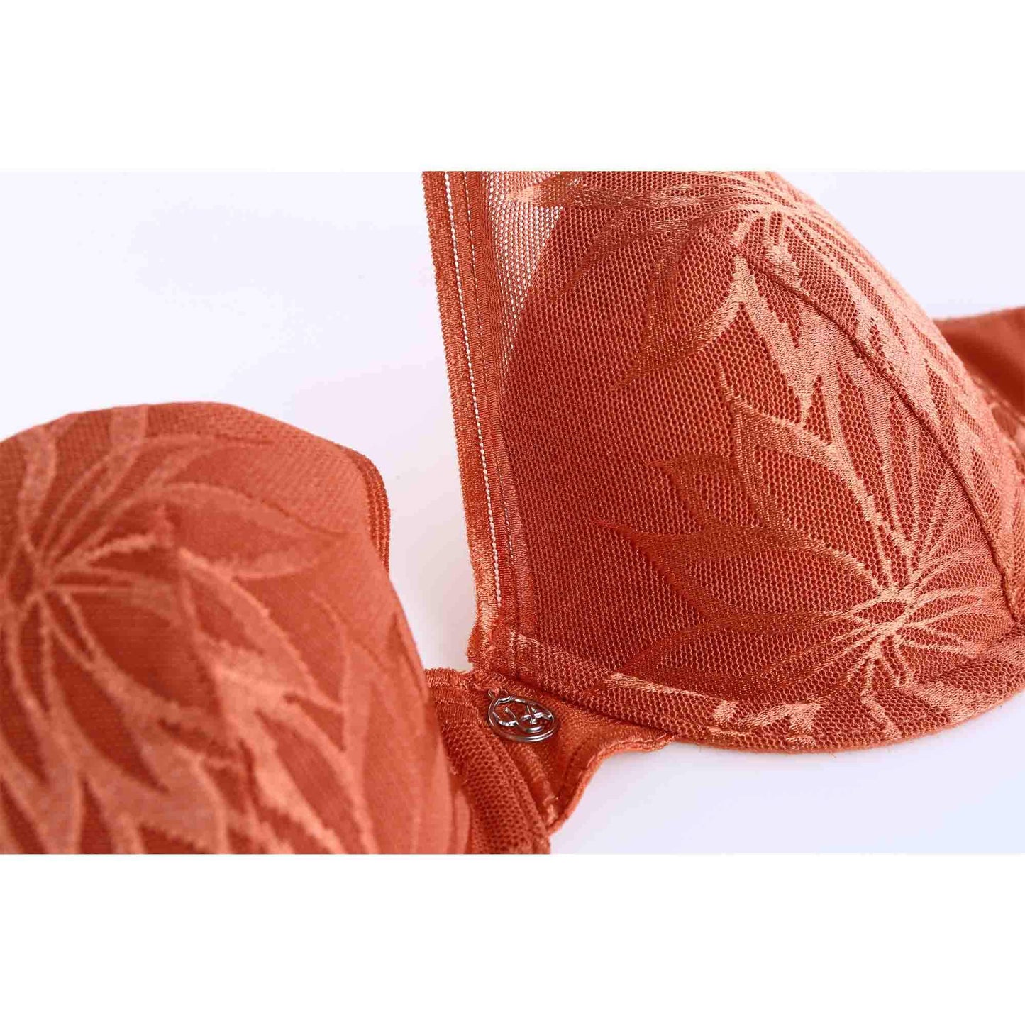 NATALIE Plus Glamorous Sexy Plunge Molded Floral Lace Bra