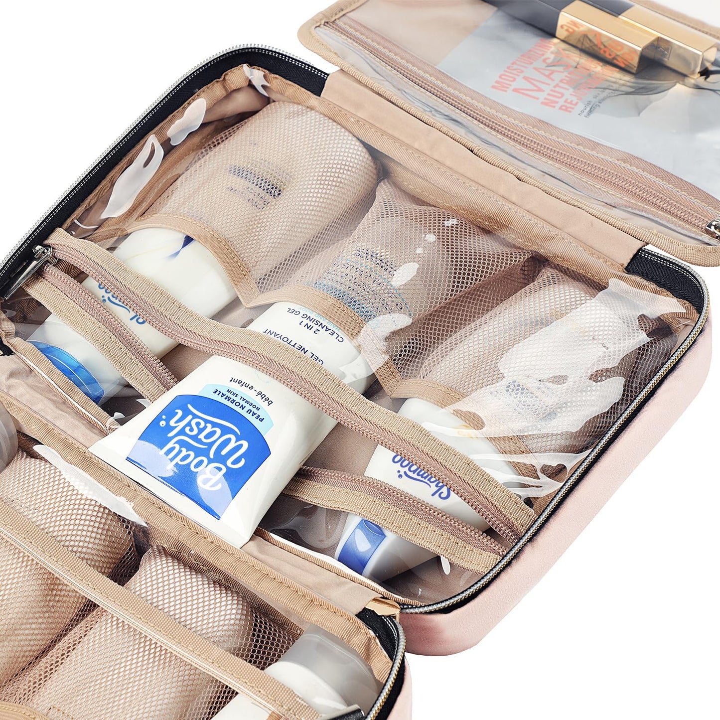 NISHEL Travel Toiletry Bag for women, Portable Hanging makeup Organizer