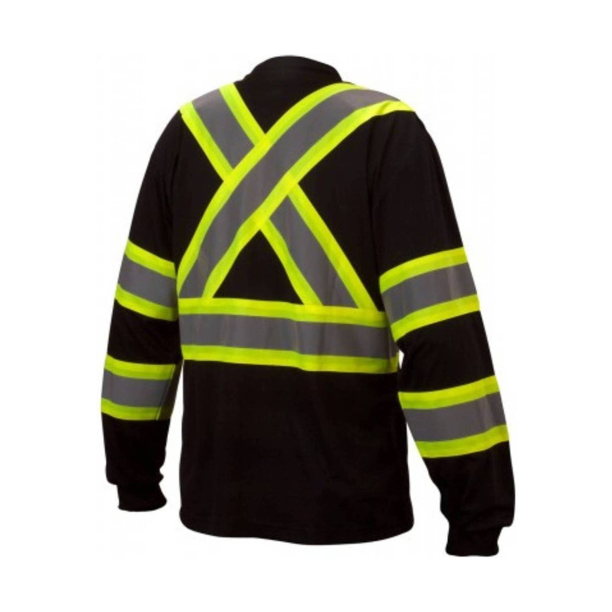 Pyramex Men's Long Sleeve Enhanced Hi-Vis T-Shirt - Black