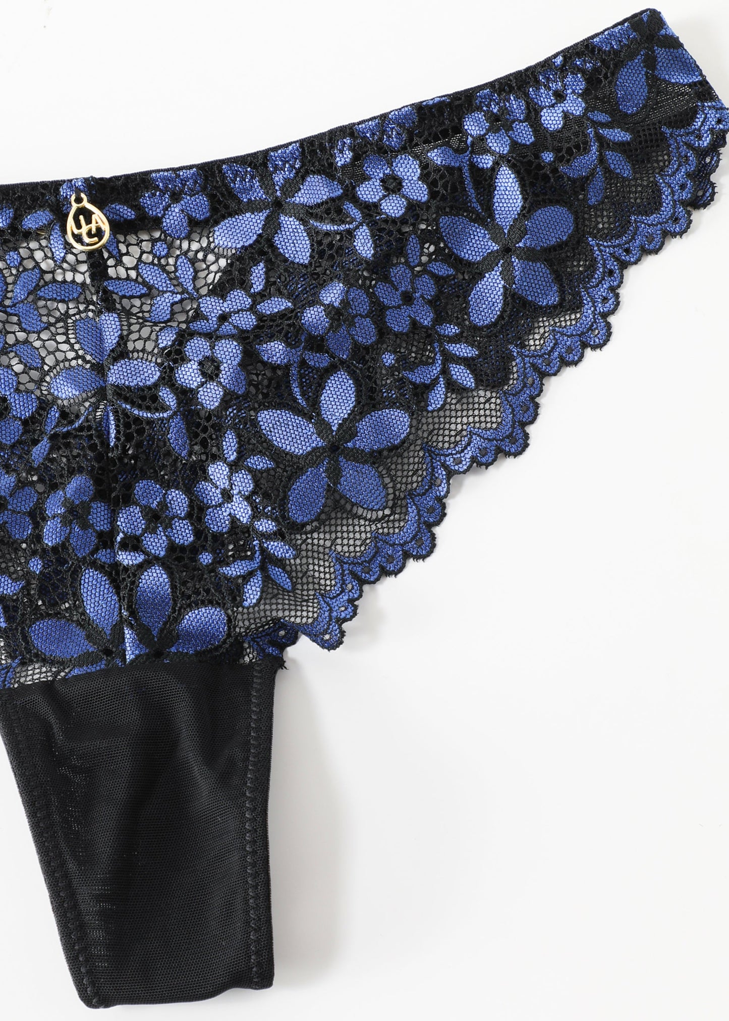 ROSALIE Seductive Black Blue Lace Tanga Panties