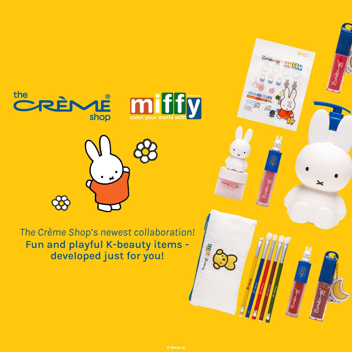 The Crème Shop Miffy Perfect Travel Makeup Bag, Cute Zipper Toiletry Pouch