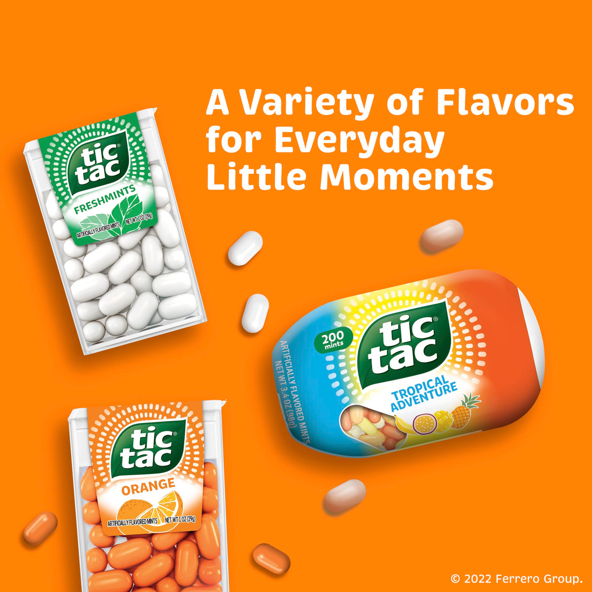 Tic Tac Orange Mints – On-The-Go Freshness, 3.4 oz (8 Pack)