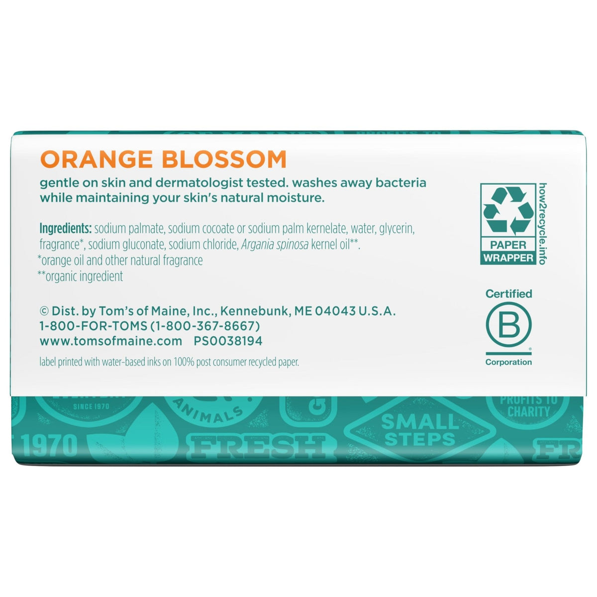 Tom's of Maine Natural Beauty Bar Soap, Orange Blossom, 5 oz Bar (6 Pack)