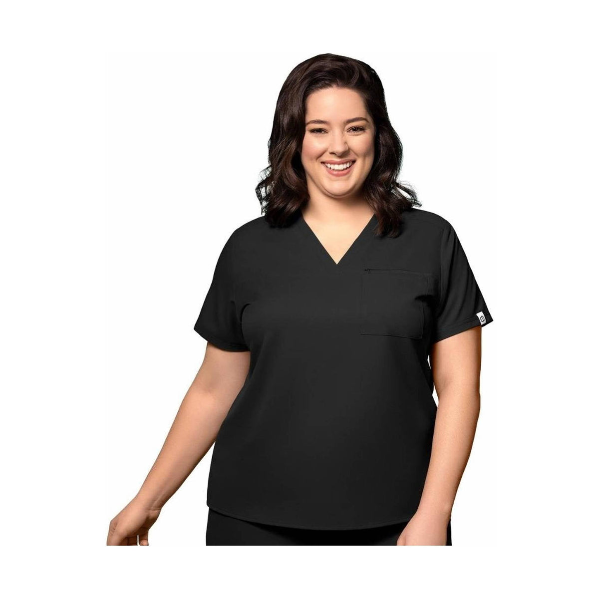 Wink Women's Thrive V Neck Tuck In Scrub Top - Black