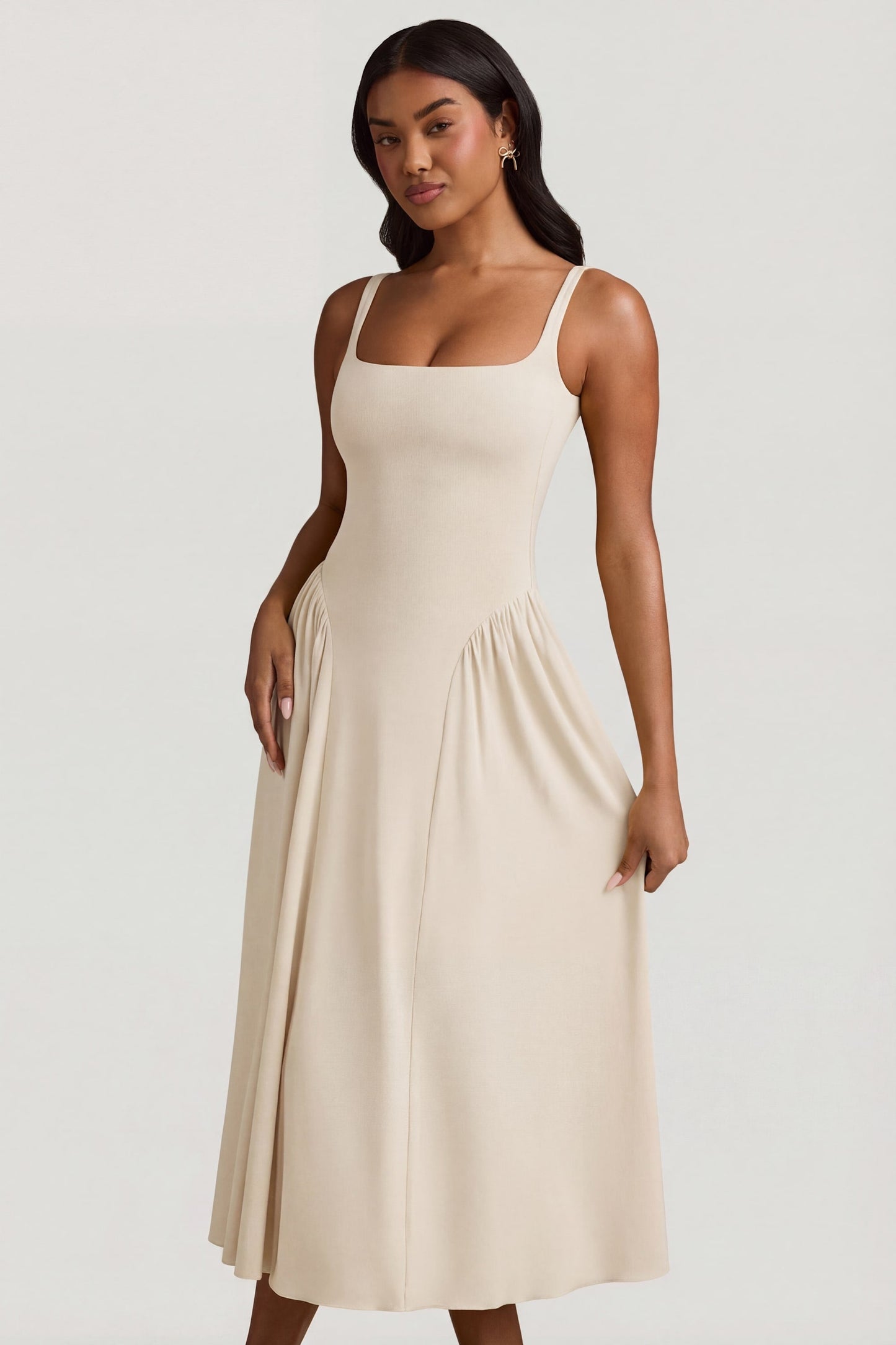Modal A-Line Midaxi Dress in Ivory