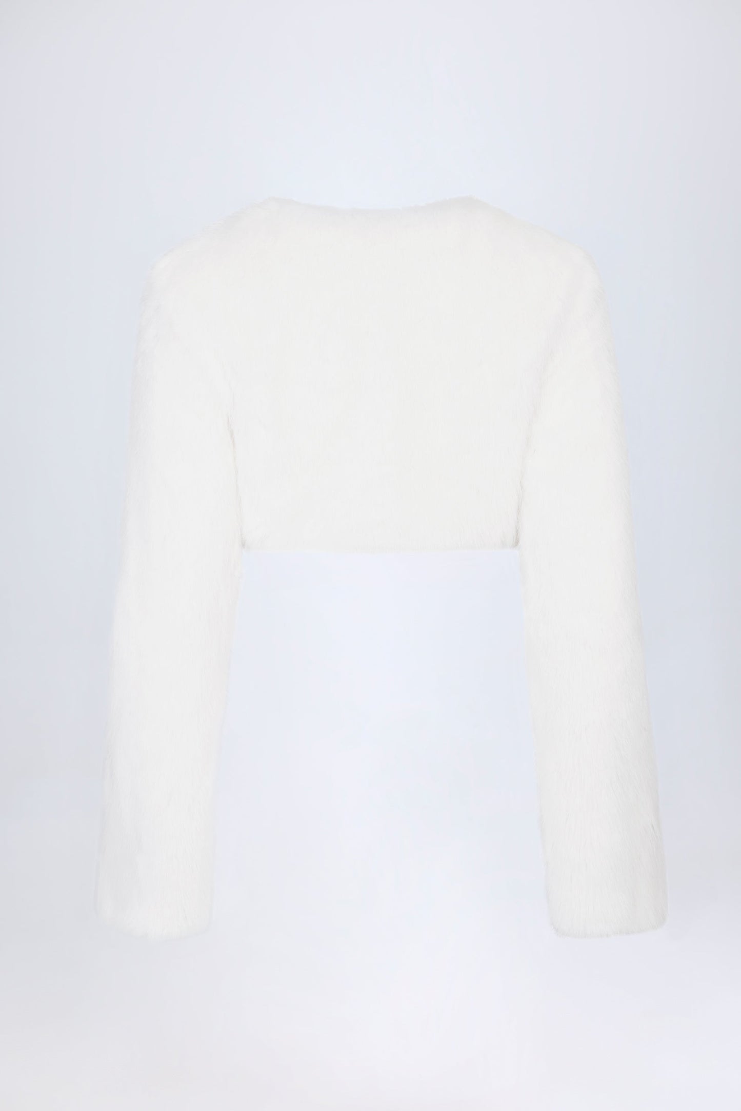 Faux Fur Cropped Bolero in White