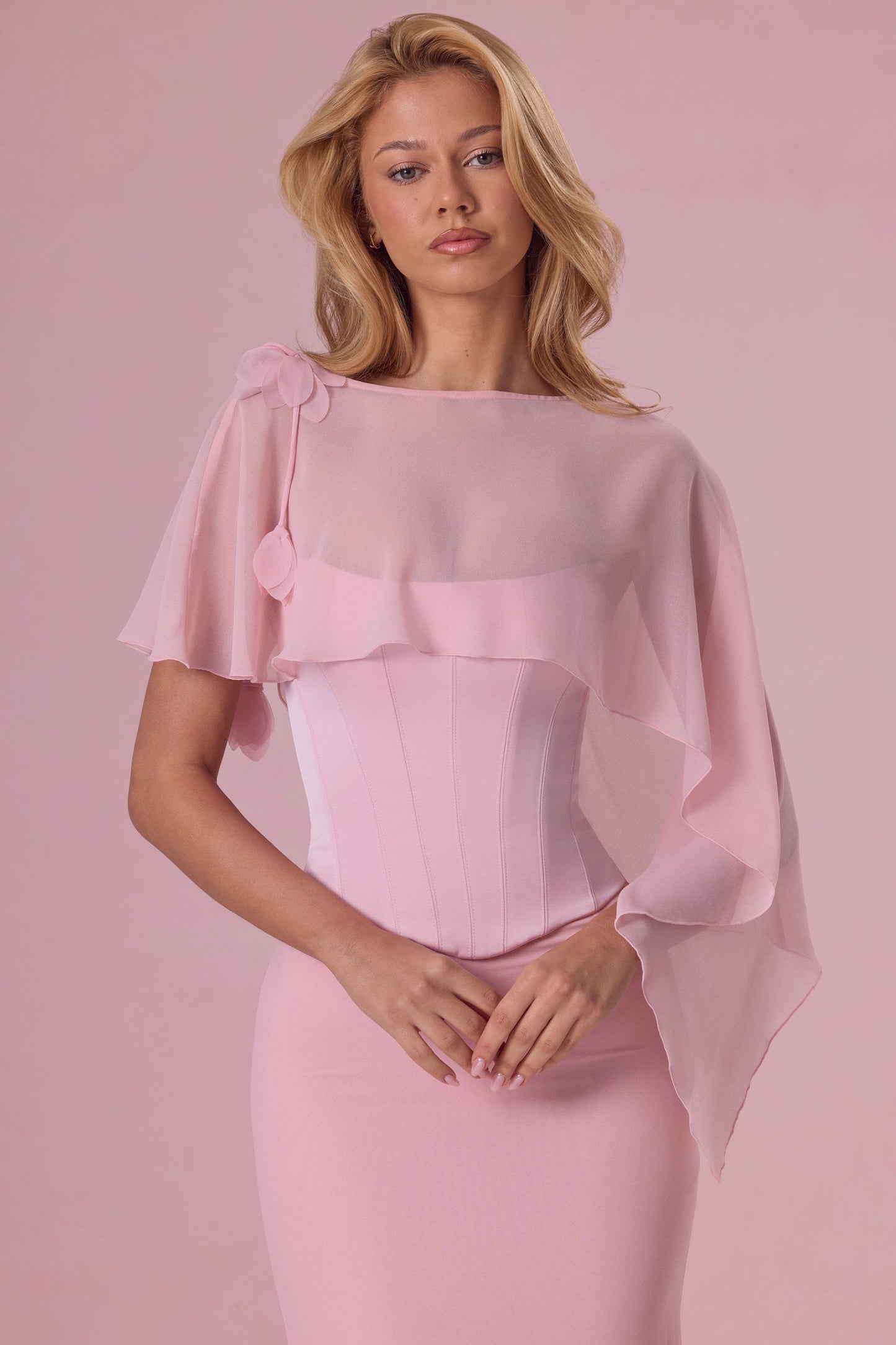 Chiffon Cape in Blush Pink