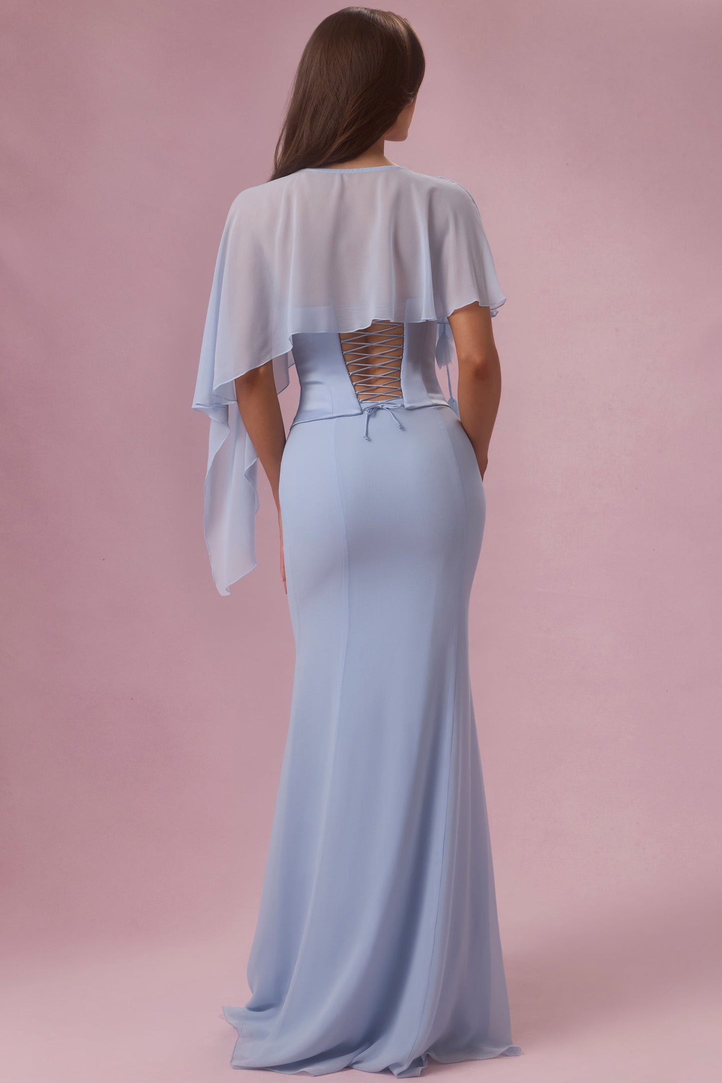 Chiffon Cape in Powder Blue