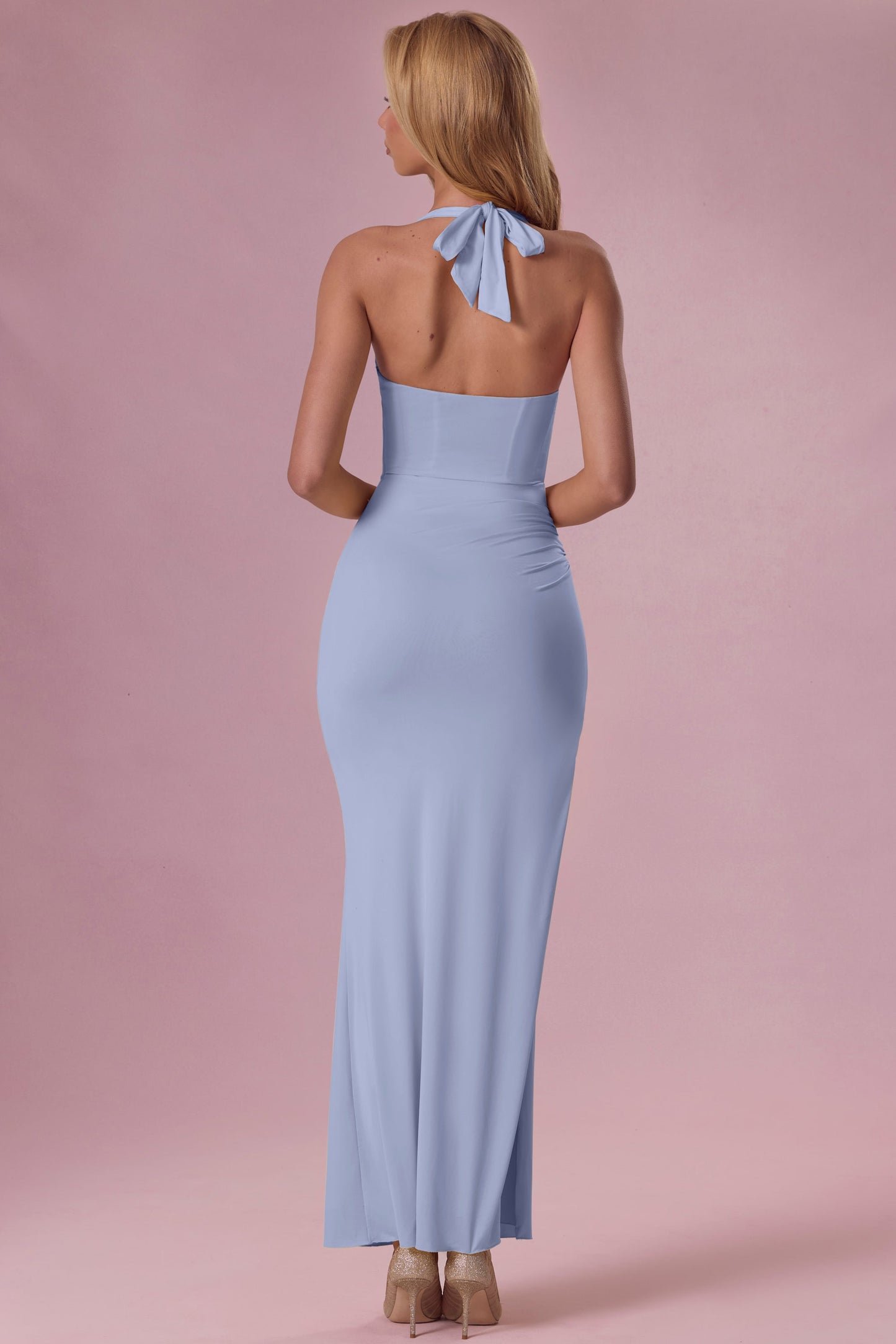 Jersey Corset Bridesmaid Dress in Powder Blue