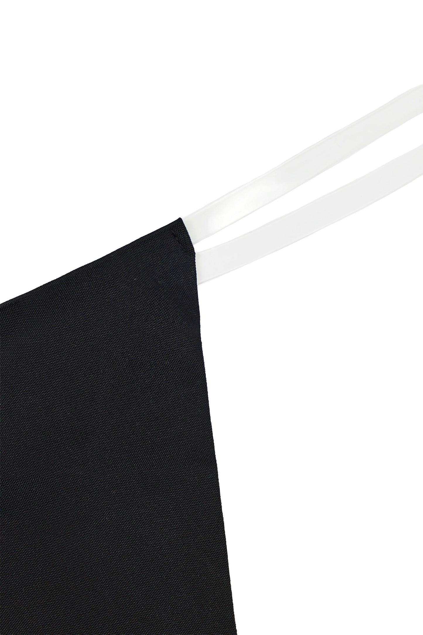 Seamless Knit Clear Strap Thong in Black