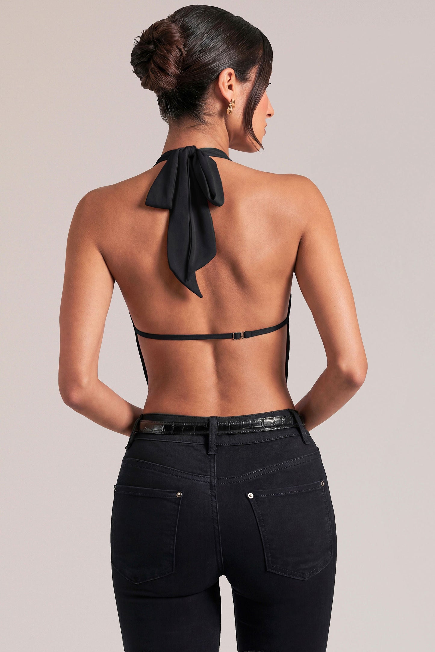 Draped Cowl Top in Black