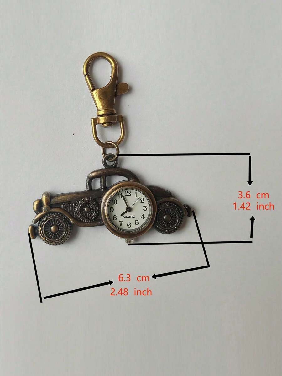 Key Shape Pocket Watch Pocket Watch Vintage Bronze Keychain