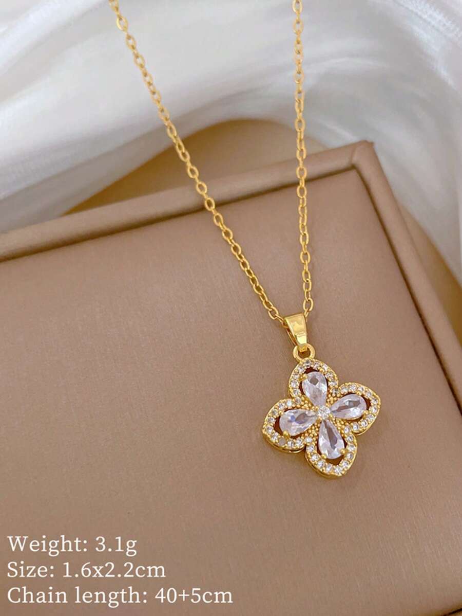 1 Set Stainless Steel Necklace & Earrings
