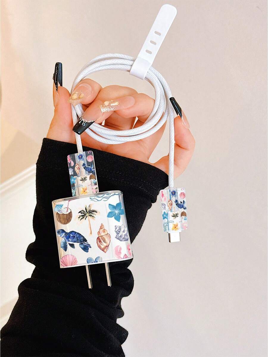 Cute Sea Turtle Design Charger Data Cable Protector Case