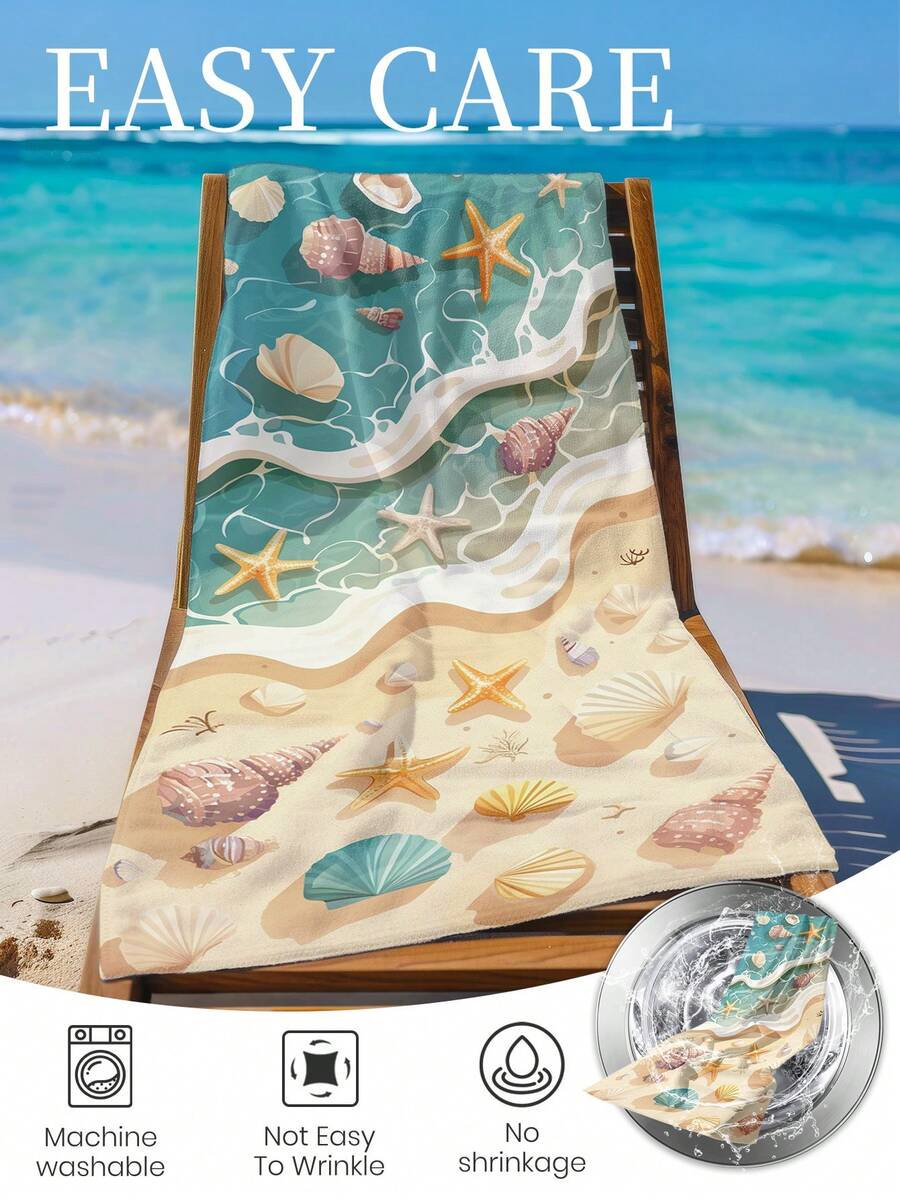 1pc Printed Beach Towel, Summer Fruit Pattern Swimwear