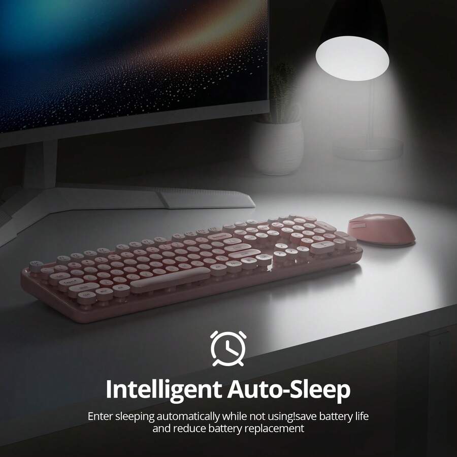 Wireless Keyboard And Mouse Set, Cute Keyboard And Mouse Combo