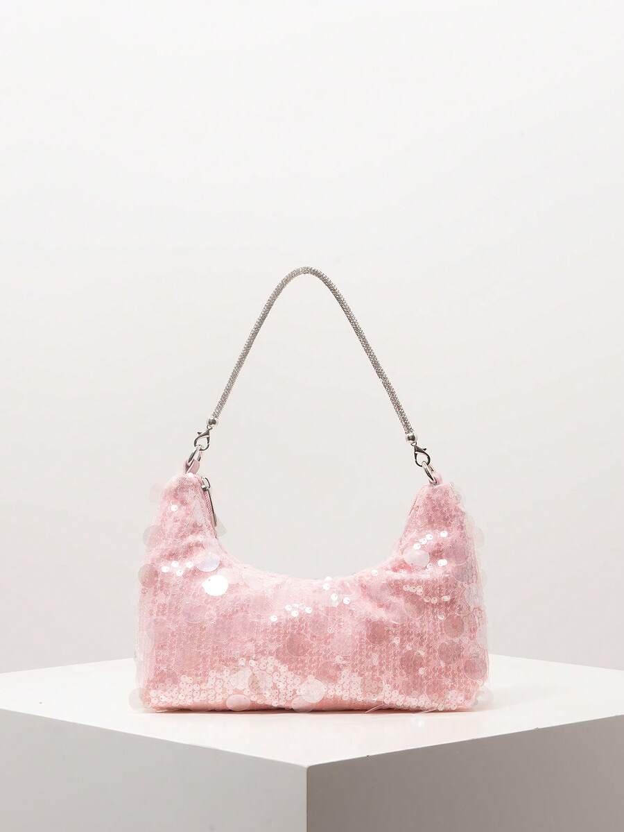 Random Pattern Shoulder Bag, Sequin Bag