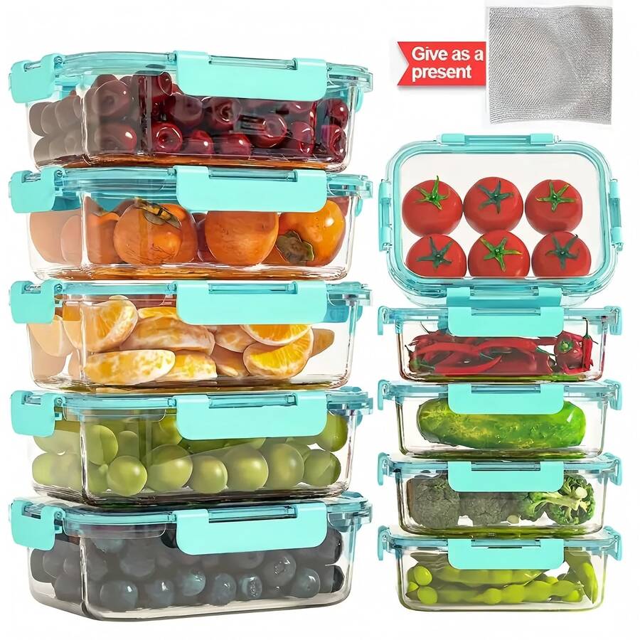10/2pcs Set High Borosilicate Glass Food Storage