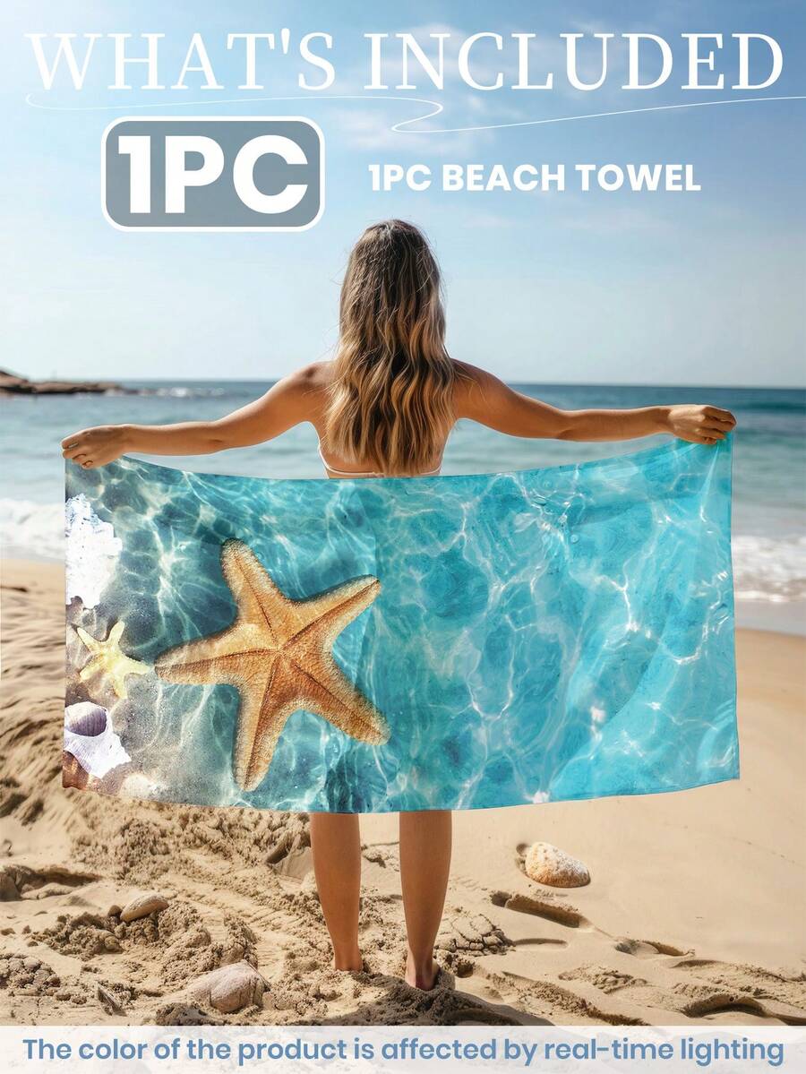 1pc Printed Beach Towel, Summer Fruit Pattern Swimwear