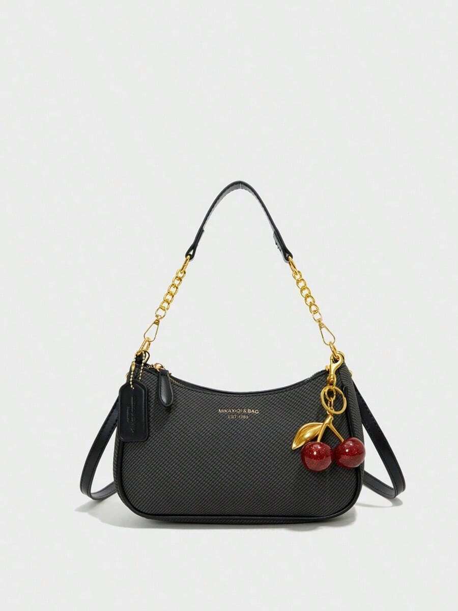 White Ladies' Shoulder Bag Made Of PU Material