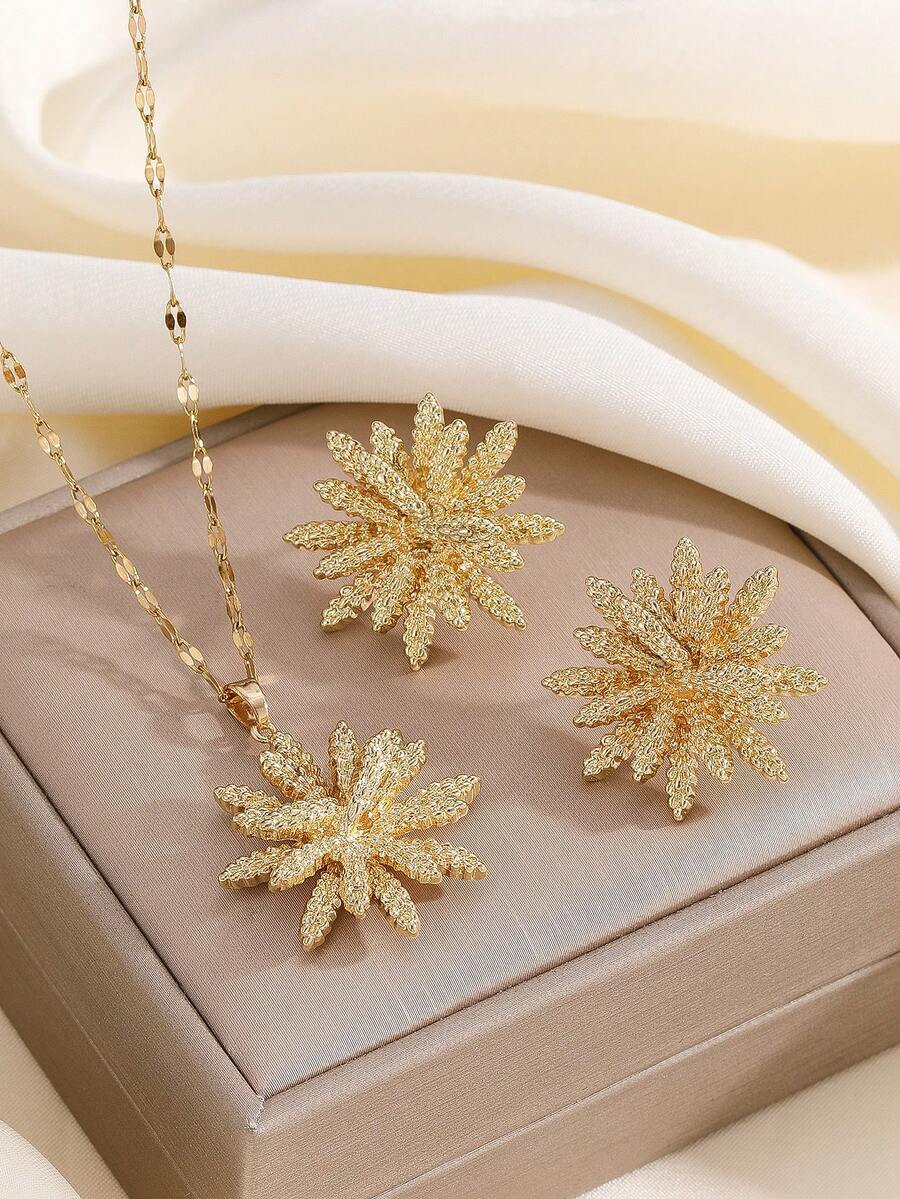 1 Set Stainless Steel Necklace & Earrings