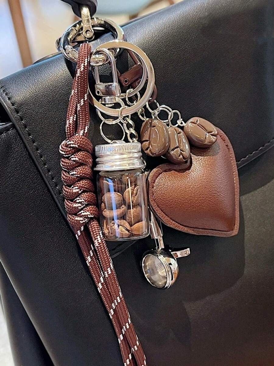 Fabric Coffee Bottle Spoon, Leather Heart
