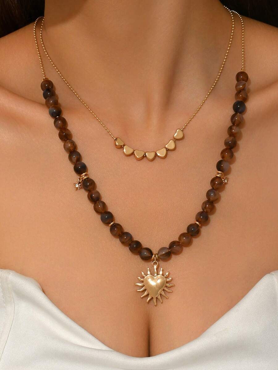 Elegant Fashion Gold Chain Plastic Orange Red Jelly