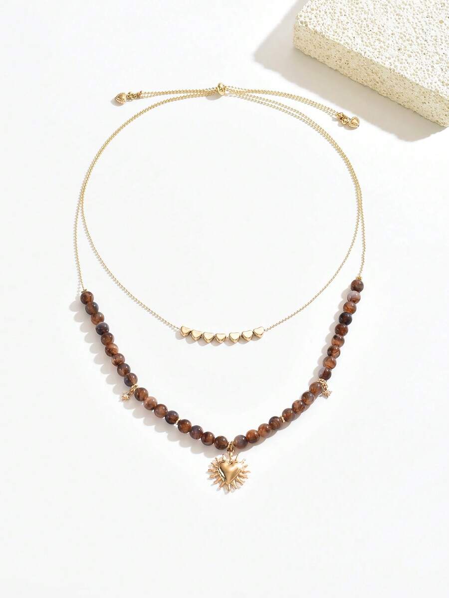 Elegant Fashion Gold Chain Plastic Orange Red Jelly